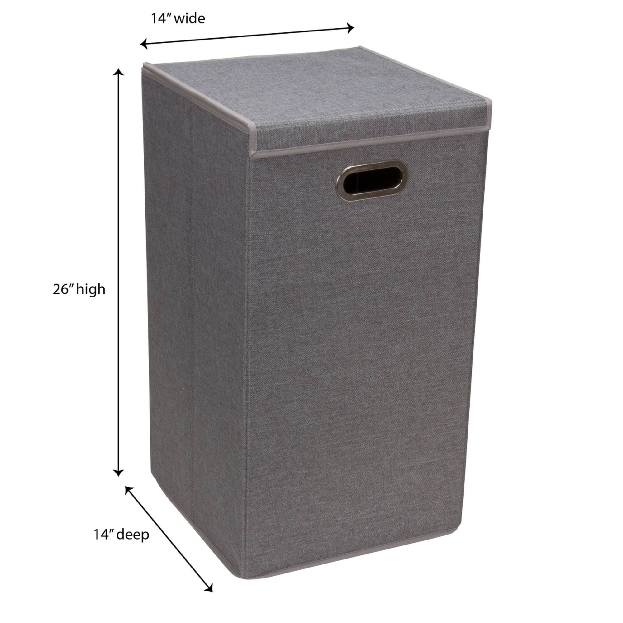 Household Essentials Gray Moisture-Resistant Laundry Hamper with Magnetic Lid & Removable Mesh Liner